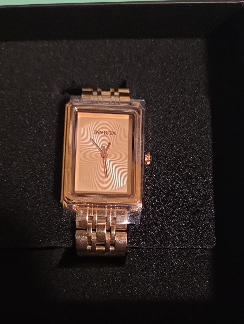 Invicta Women's Gold Rectangular Bracelet Watch